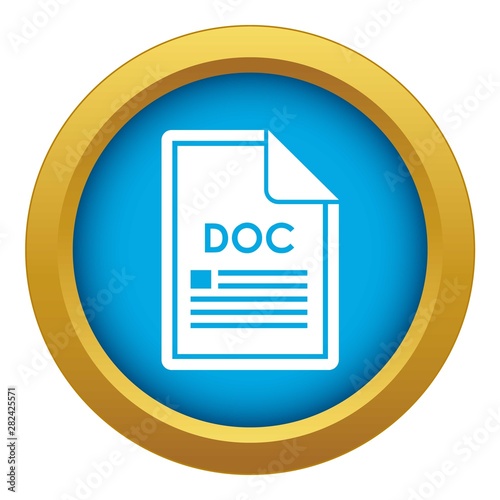 File DOC icon blue vector isolated on white background for any design