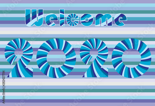 Welcome 2020 illustration vector greeting