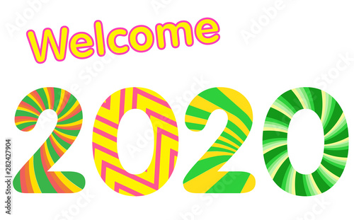 Welcome 2020 illustration vector greeting