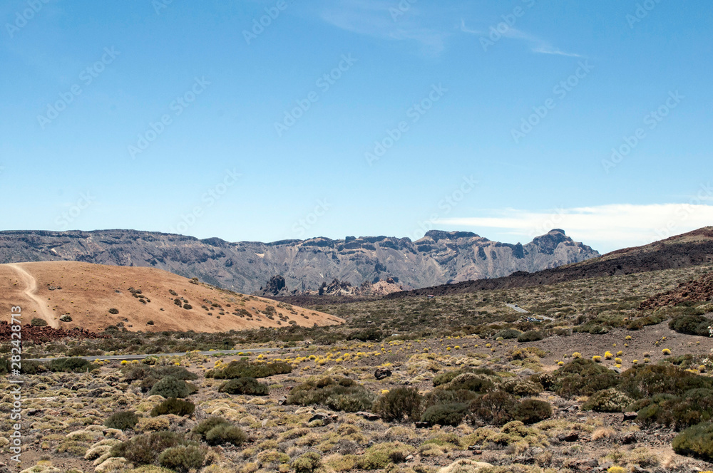 View of desert volcano el Teide in Tenerife Spain