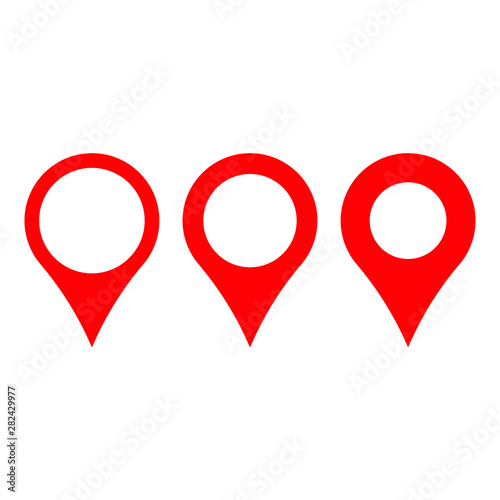 Maps pin. Red location map icon.