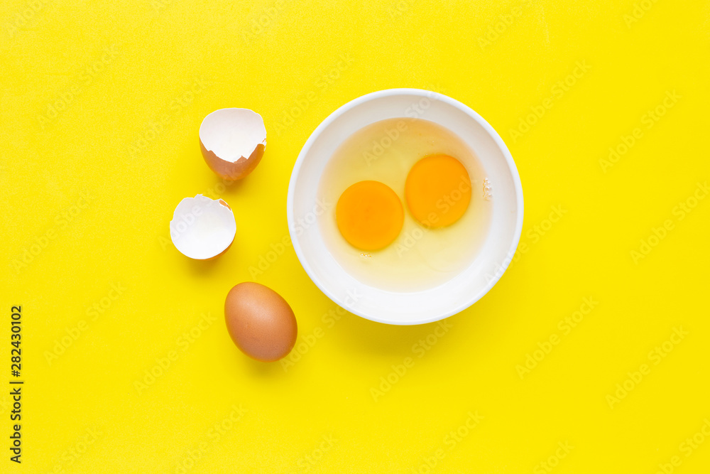 Eggs on yellow background. Eggs on yellow background.