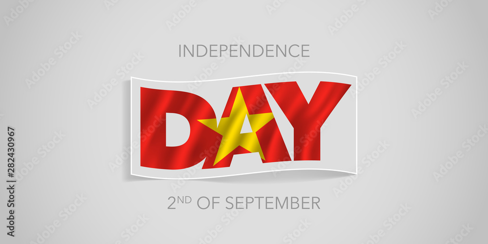 Fototapeta premium Vietnam happy independence day vector banner, greeting card