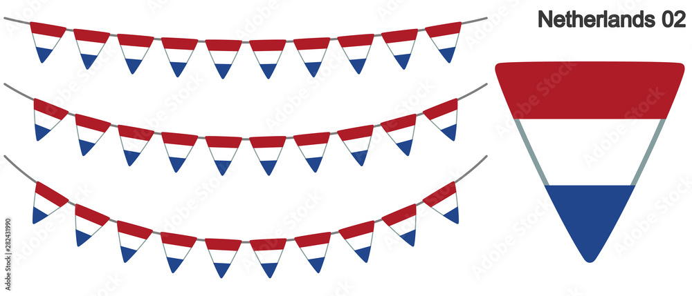 Obraz premium オランダの国旗のガーラーンド ベクターデータ（bunting garland）