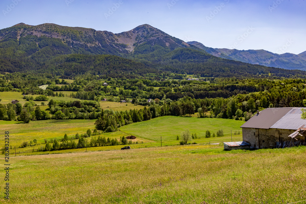 Landscape view at Seyne les Alpes near Digne in Provence France.