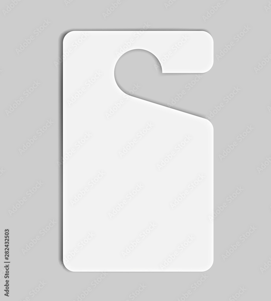White blank parking permit hang tag, mockup. Empty hanger pass sign. Vector template - obrazy, fototapety, plakaty 
