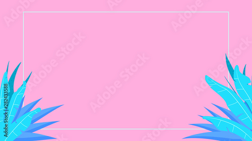 pink background with palm trees