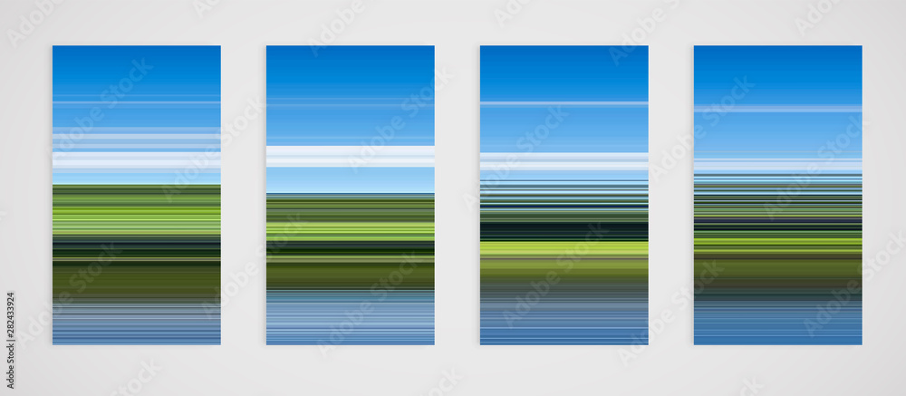 Colorful set of horizontal lines backgrounds, vector illustration