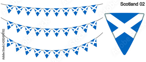 スコットランドの旗のガーラーンド　ベクターデータ（bunting garland）