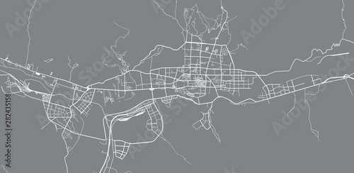 Urban vector city map of Lhasa, China