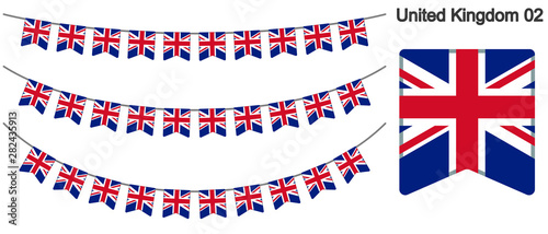 イギリスの国旗のガーラーンド　ベクターデータ（bunting garland）