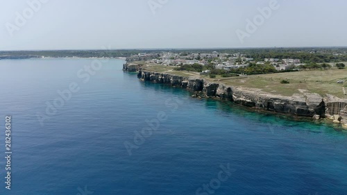 Wallpaper Mural Aerial view, flight at Tower and bay of Roca Vecchia (Torre di Maradico), archaeological sites, Brindisi region, Apulia Italy Torontodigital.ca