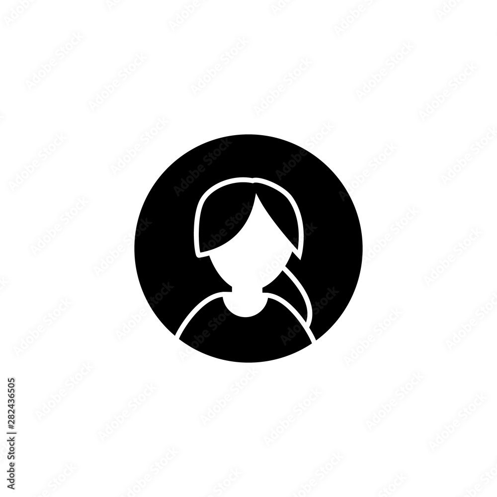 Glyph female avatar icon. Woman symbol. Simple vector design Glyph female avatar icon. Woman symbol. Simple vector design