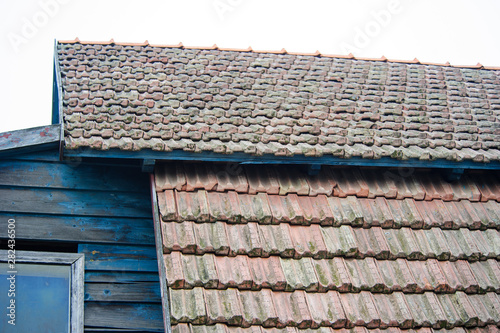 Vintage roof with red tile