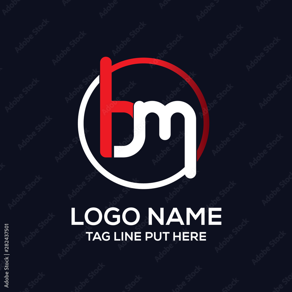 bm letter logo vector design template