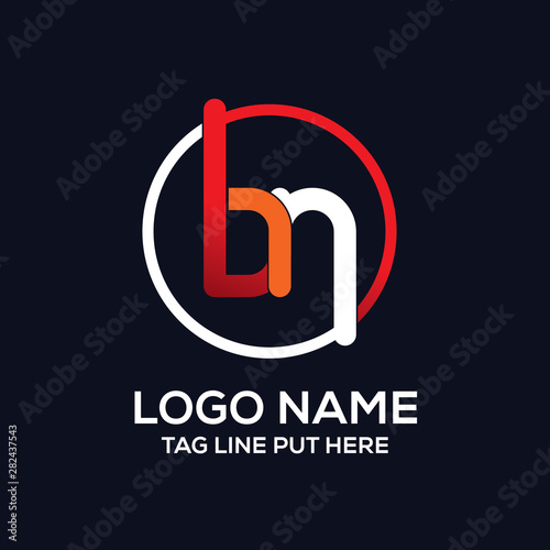 bn letter logo vector design template