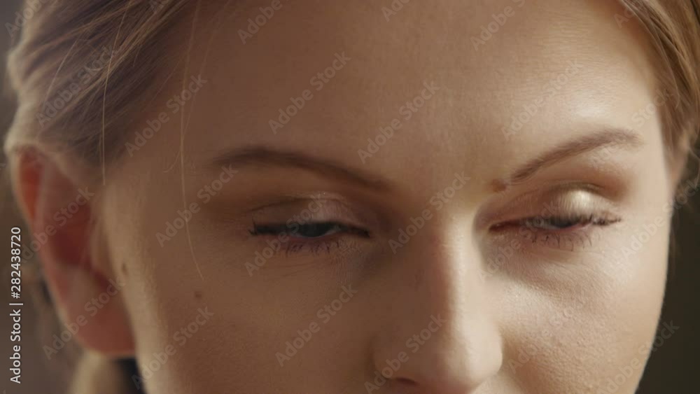 Pretty Young Woman Blinking her Eyes Several Times Pretty Young Woman Blinking her Eyes Several Times