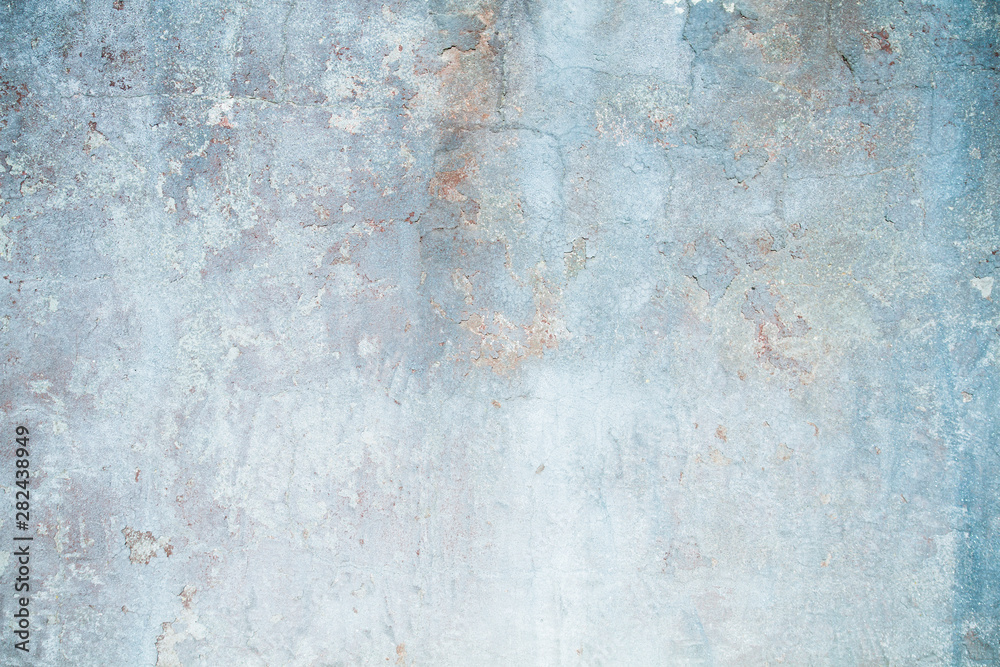 Old distressed blue wall detail