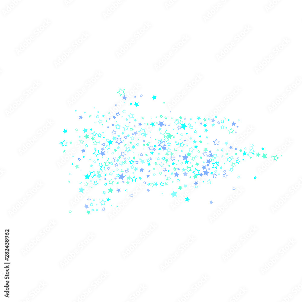 Blue, cyan, turquoise glitter stars confetti