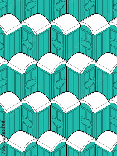 Portable toilet pattern seamless. WC Street palstic background. vector texture