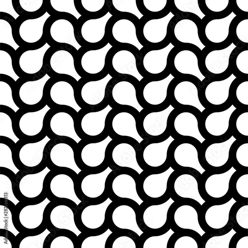 Vector seamless weave geometric pattern. Endless monochrome background. Creative repetitive design.