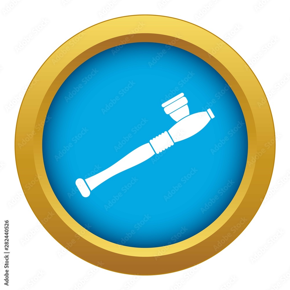 Pipe for smoking marijuana icon blue vector isolated on white background for any design Pipe for smoking marijuana icon blue vector isolated on white background for any design