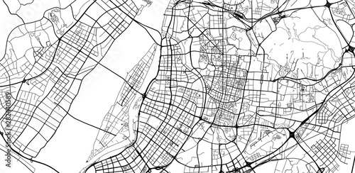 Fényképezés Urban vector city map of Nanjing, China