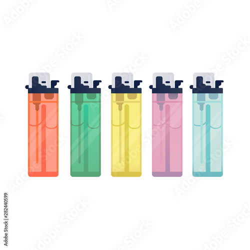Stylish set of colored lighters