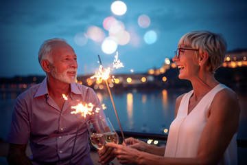 Senior couple enjoying together
