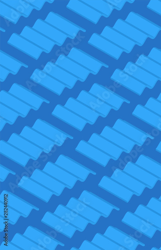 Ocean wave isometric style pattern seamless. waves vector background