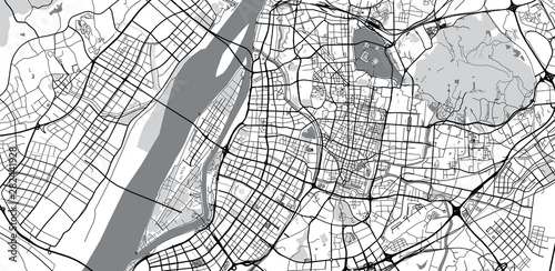 Urban vector city map of Nanjing, China