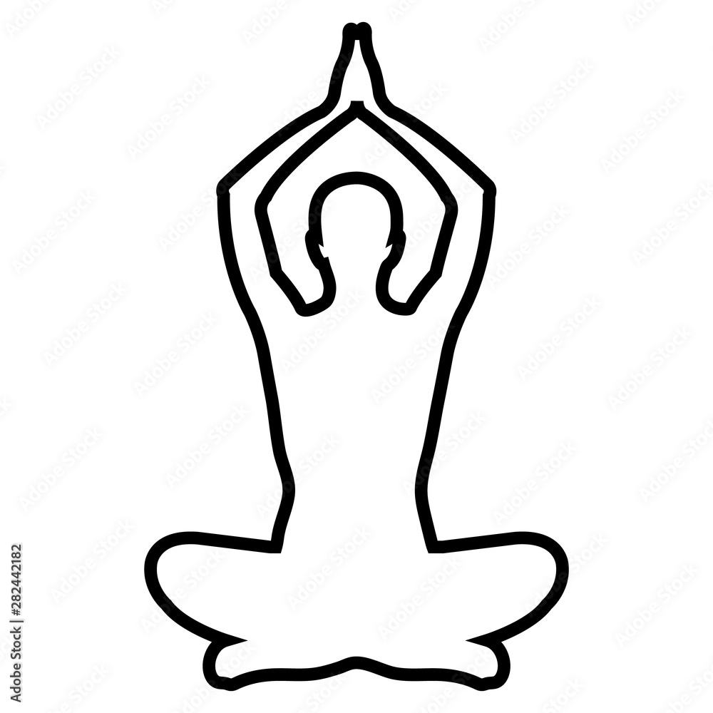 Yoga line icon, logo isolated on white background Yoga line icon, logo isolated on white background