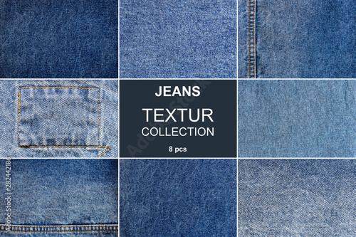 Obraz na plátne jeans texture collection - 8 pcs.