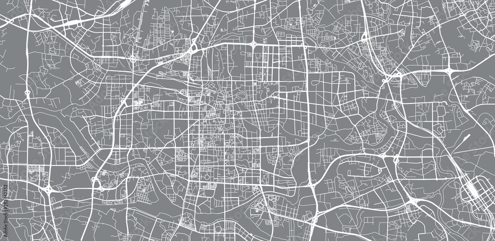 Fototapeta premium Mapa miasta miejskiego wektor Foshan, Chiny