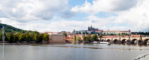 View of Castle and Charles bridge in Prague Czech Republic