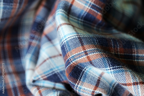 Closeup di una camicia a quadri, texture, background, macro shirt photo
