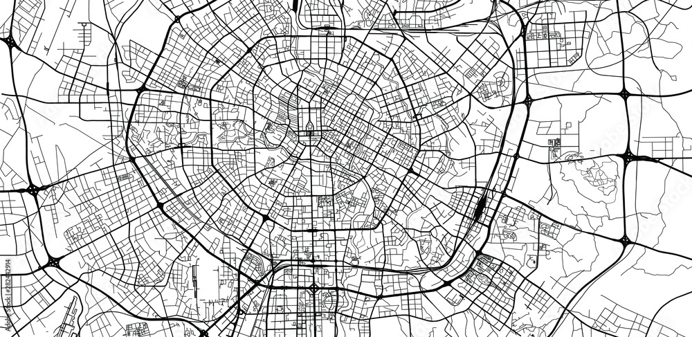 Urban vector city map of Chengdunear, China