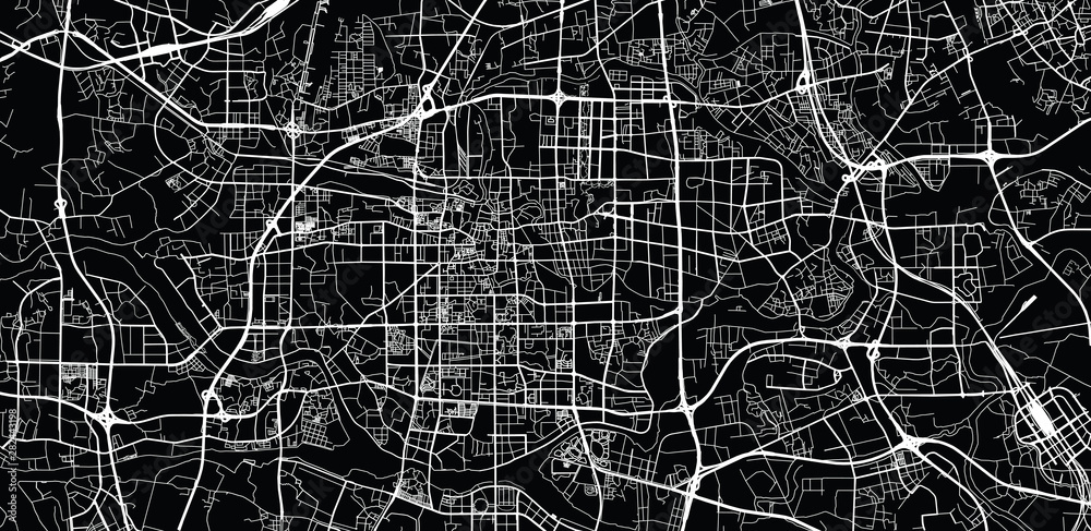 Fototapeta premium Urban vector city map of Foshan, China