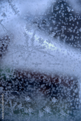 Winter patterns on glass