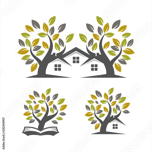 awesome tree house logo design