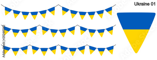 ウクライナの国旗のガーラーンド　ベクターデータ（bunting garland）