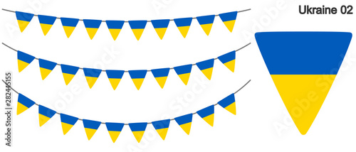 ウクライナの国旗のガーラーンド　ベクターデータ（bunting garland）