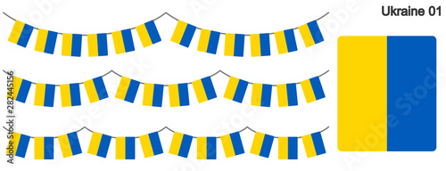 ウクライナの国旗のガーラーンド　ベクターデータ（bunting garland）