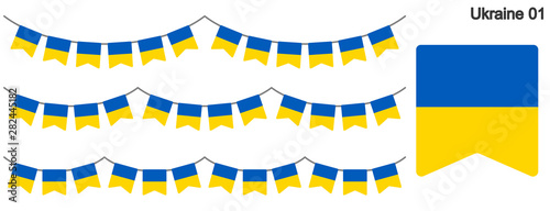 ウクライナの国旗のガーラーンド　ベクターデータ（bunting garland）