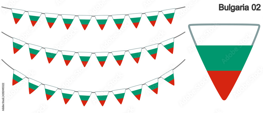 Obraz premium ブルガリアの国旗のガーラーンド ベクターデータ（bunting garland）