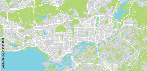 Urban vector city map of Shenzhen, China