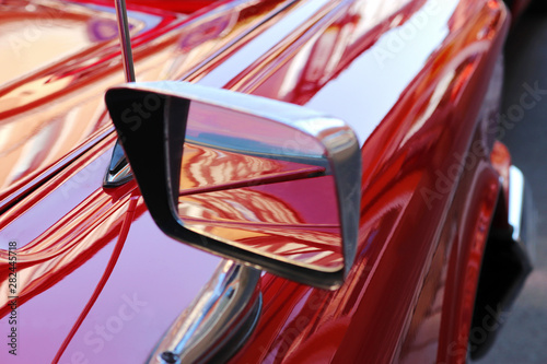 Obraz na plátně red classic car with shiny paint
