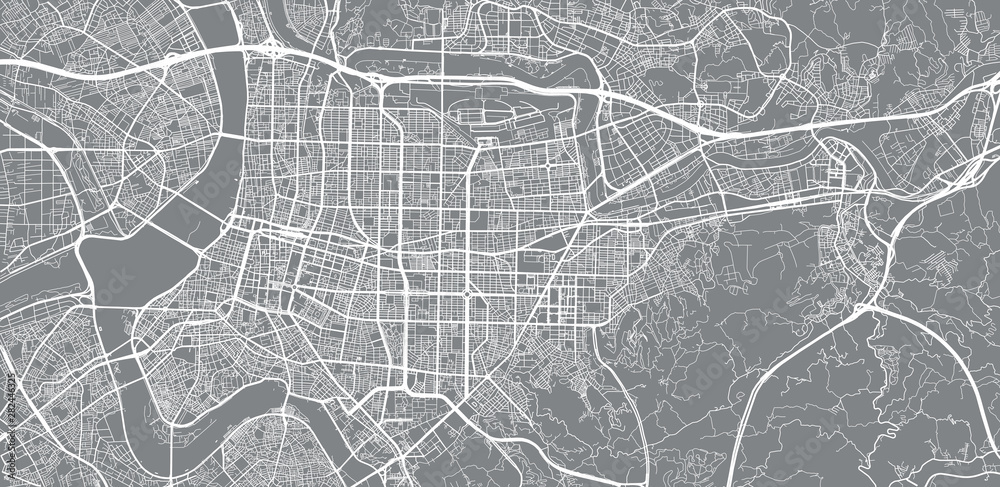 Obraz premium Mapa miasta miejskiego wektor Tajpej, Chiny