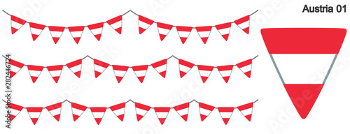 オーストリアの国旗のガーラーンド　ベクターデータ（bunting garland）