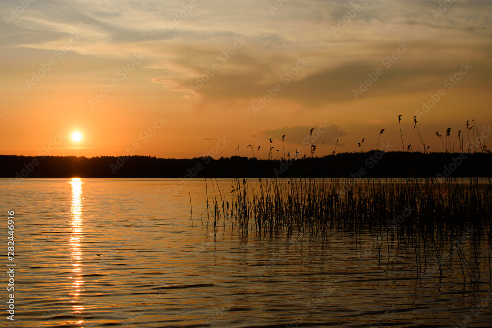 Sunset on the lake.